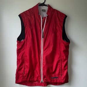 Nike Red Sleeveless Zip Vest with Black Trim